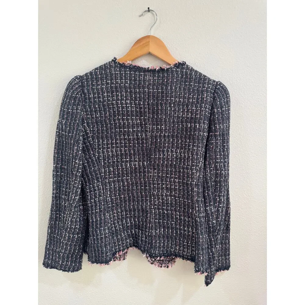 Rebecca Taylor Black and pink tweed blazer NWT - Picture 6 of 6